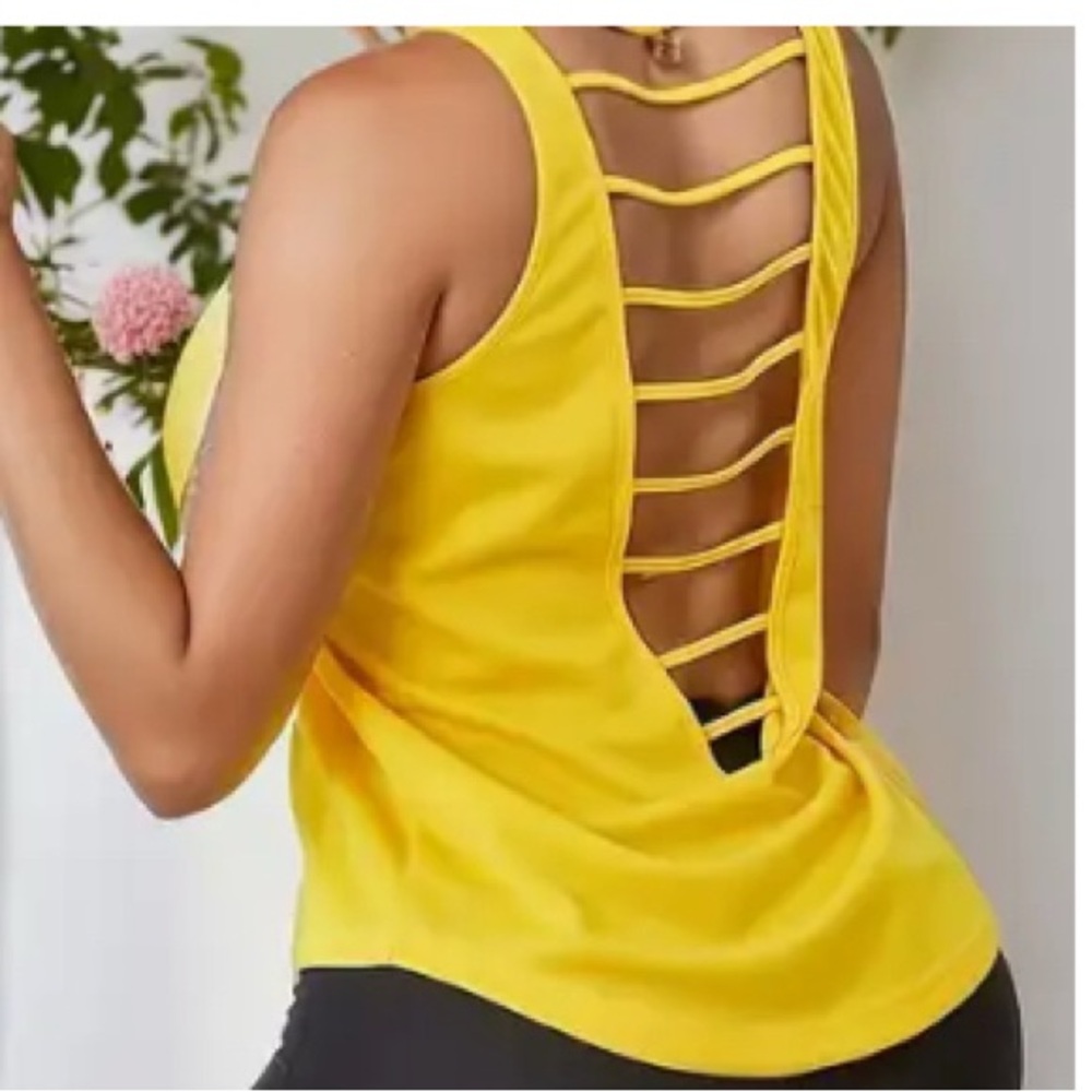 Yellow Strappy Back Women's Top